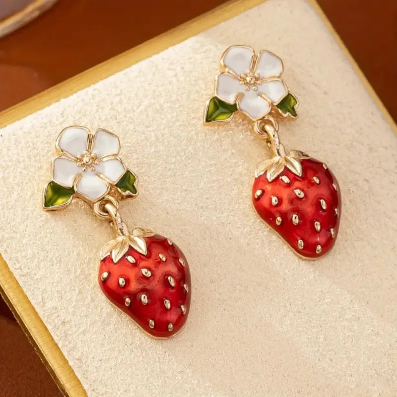 Sandy | Strawberry Drop Earrings