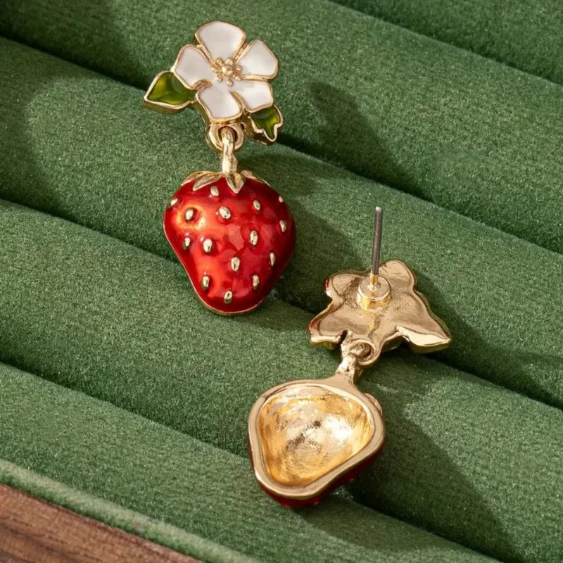 Sandy | Strawberry Drop Earrings