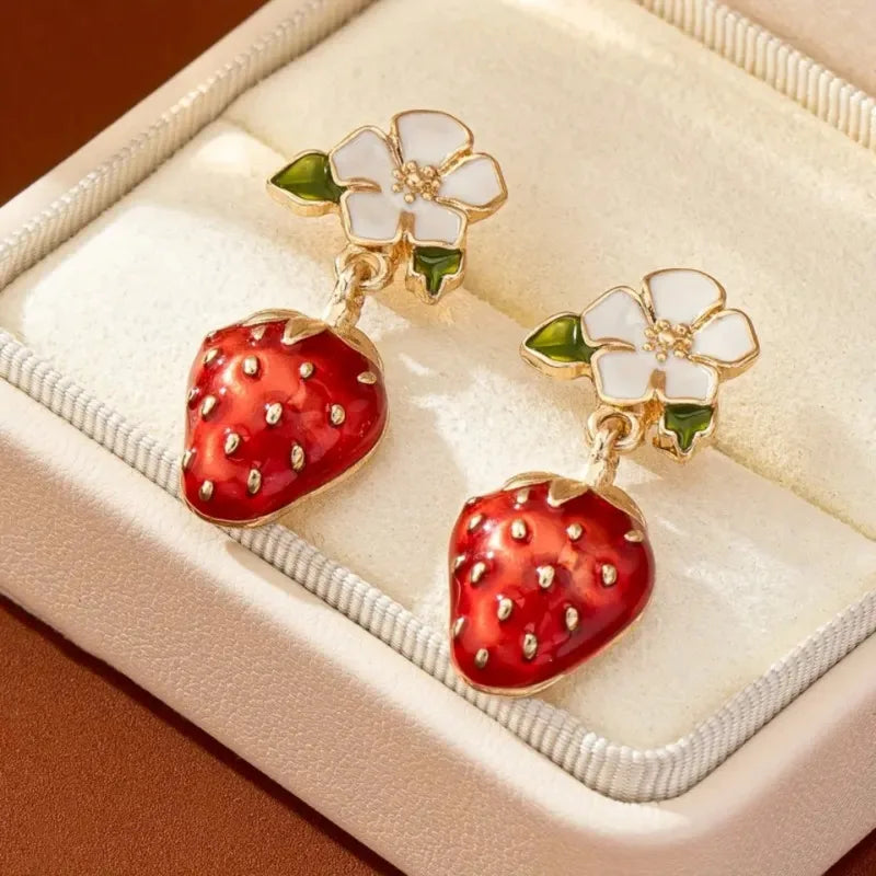 Sandy | Strawberry Drop Earrings